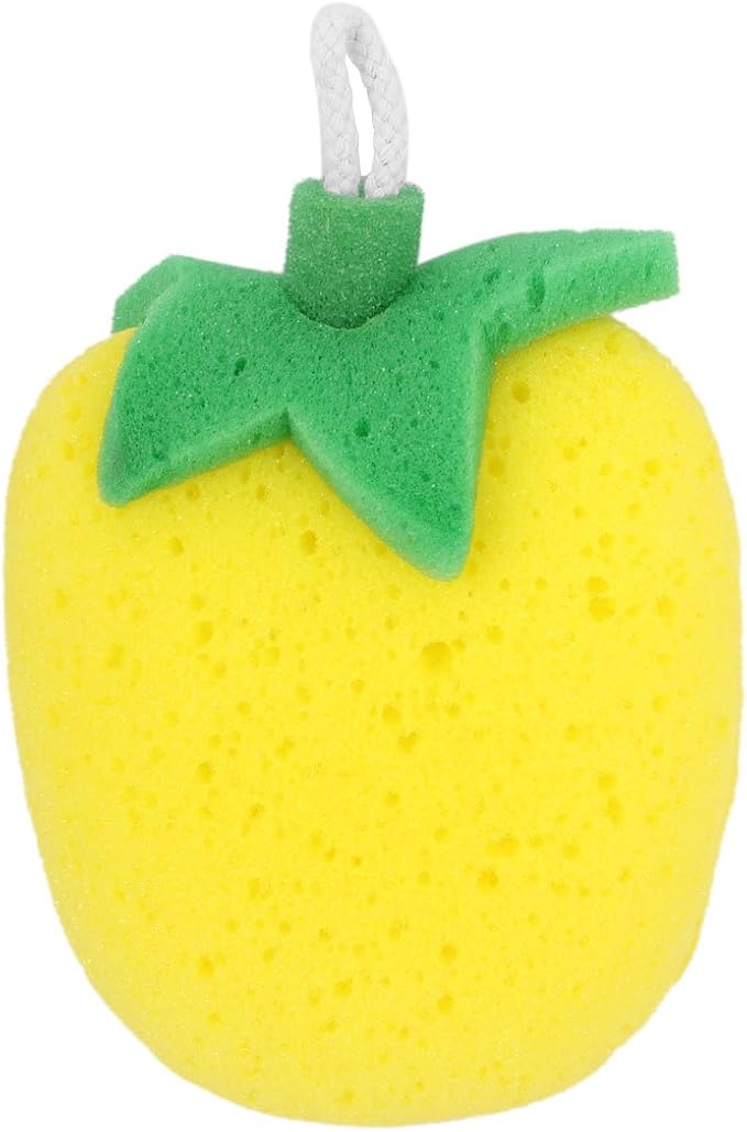 Ruilogod Yellow Green Fruit Shape Bath Sponge Body Shower Scrubber w String (id: 95a ce0 7b7 127 529, Small - Image 2
